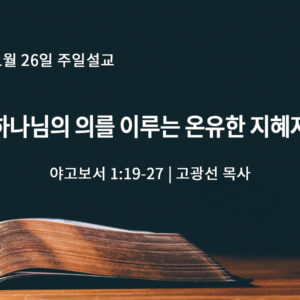 1월 26일 하나님의 의를 이루는 온유한 지혜자(약 1:19-27)