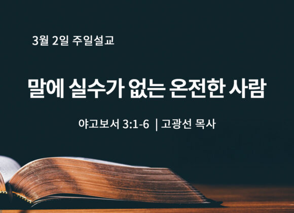 3월 2일 말에 실수가 없는 온전한 사람(약 3:1-6) 3월 2일 말에 실수가 없는 온전한 사람(약 3:1-6)