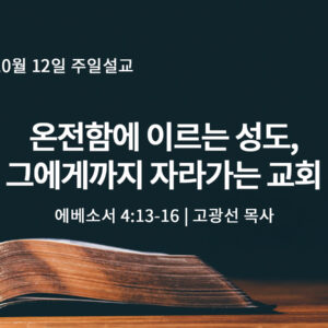 10월 12일 온전함에 이르는 성도, 그에게까지 자라가는 교회(엡 4:13-16)