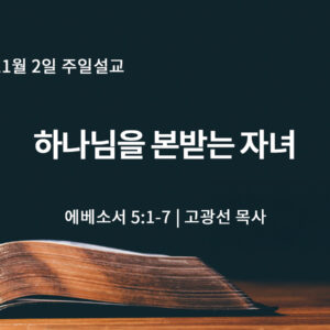 11월 2일 하나님을 본받는 자녀 (엡 5:1-7)