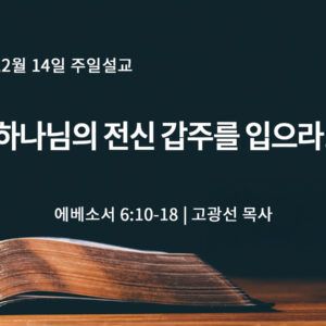 12월 14일 하나님의 전신 갑주를 입으라! (약 6:10-18)