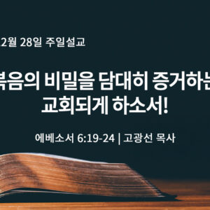 12월 28일 복음의 비밀을 담대히 증거하는 교회되게 하소서!