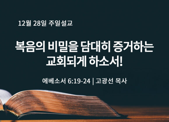12월 28일 복음의 비밀을 담대히 증거하는 교회되게 하소서!