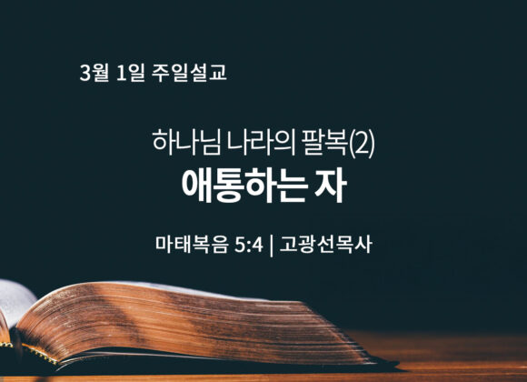 3월 1일 하나님 나라의 팔복 (2) 애통하는 자 (마 5:4)