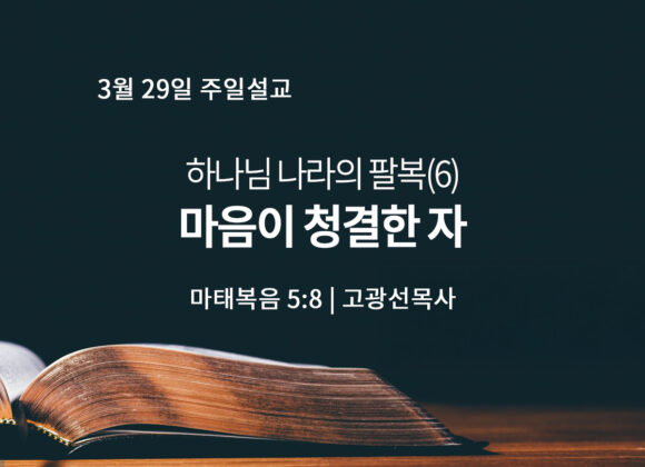 3월 29일 하나님 나라의 팔복(6) 마음이 청결한 자 (마 5:8)