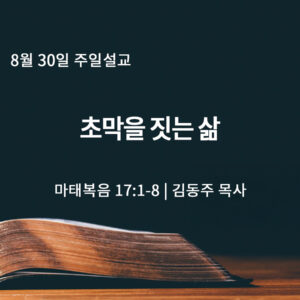 8월 30일 초막을 짓는 삶 (마 17:1-8)