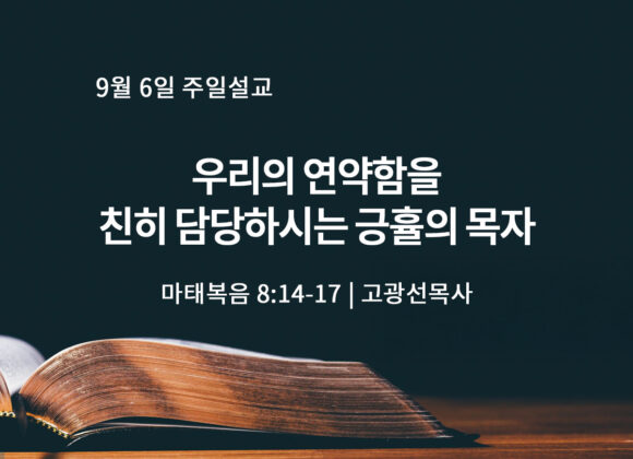 9월 6일 우리의 연약함 친히 담당하시는 긍휼의 목자 (마 8:14-17)